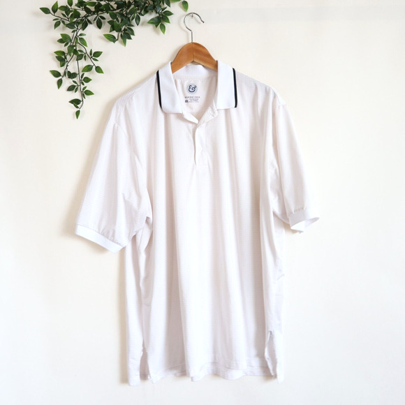 Kilburne + Finch Men's White Short Sleeve Polo Shirt Size XXL - Picture 1 of 4
